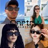 Onrtry Thick Square Frame Sunglasses for Women Men Trendy Chunky