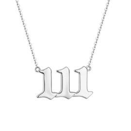 LQXY 925 Sterling Silver Angel Number 111 Necklace for Women