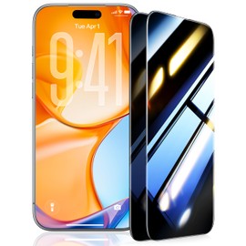 UltraGlass 9H+ Glass for iPhone 16 Pro Privacy Screen Protector [No.1 Military Grade Shatterproof & 100% Anti Spy] Privacy Screen 16 Pro Tempered Glass [Longest Durable] 2 Pack