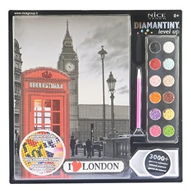 DIAMANTINY Level Up Nice Group Creative Art, Diamond Painting Kit Mosaic City London
