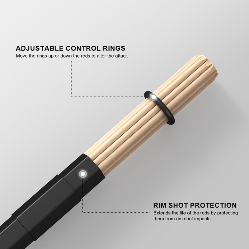 Bamboo Drumsticks, 5A Jazz Drum Sticks, Rods Drum Brushes for