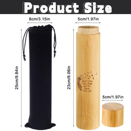 Thyle 2 Sets Bamboo Scattering Cremation Ash Scattering Urns Biodegradable Urns for Human Adult Small Tube Keepsake Urn and Black Velvet Bag for Humans Male Women Pet Dog Cat Ashes (Feather)