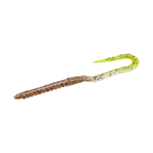 Zoom U Tail Worm-Pack of 20 (Pumpkin Chartreuse, 6-Inch)