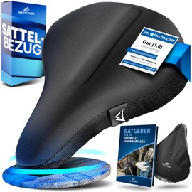NEXTCOVER® Universal Gel Bicycle Saddle Cover Including Rain Cover [Memory Foam] I Bicycle Saddle Cover with Multilayer Padding I Saddle Protector Bicycle Seat for Men and Women I Gel Saddle Padding