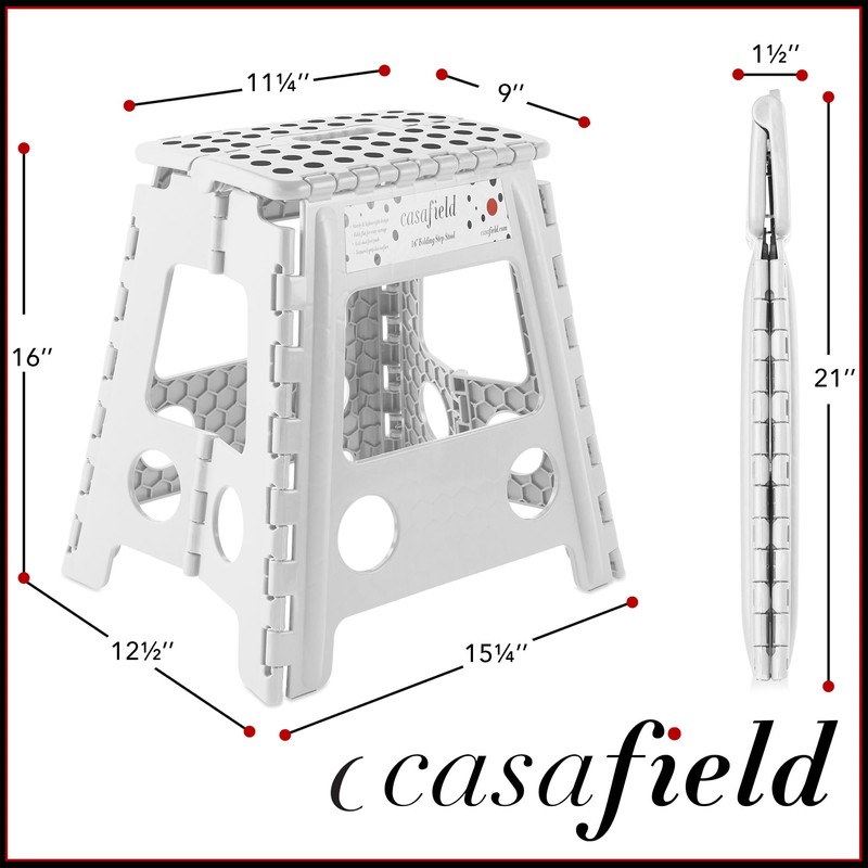 Casafield 16" Folding Step Stool with Handle (Set of 2),