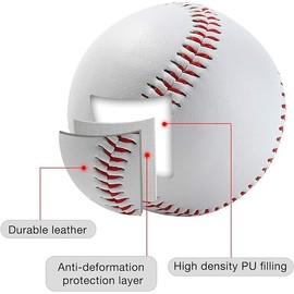 Sleek Style® 2 Pack Standard 9-Inch Soft Leather Sports Practice Baseballs Softball PU Rubber Leather Baseball Stitched T Ball Training Baseball for Outdoor Sports for Youth and Adult