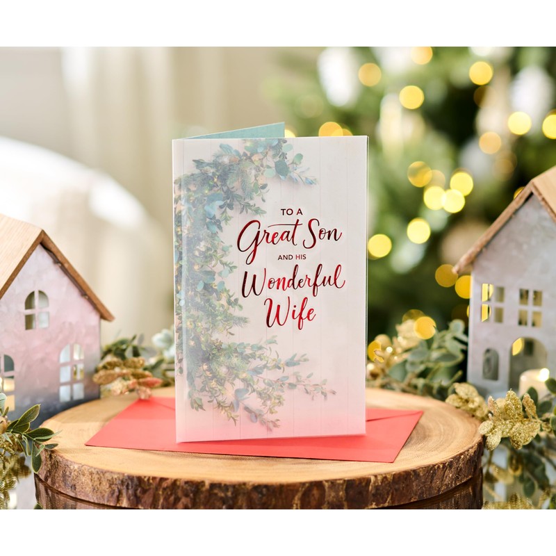 American Greetings Christmas Card for Son and Wife (Both so