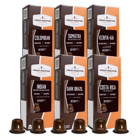 Fresh Roasted Coffee Espresso Pods for Nespresso OriginalLine, Single-Origin Variety Pack, 60 Recyclable Aluminum Capsules