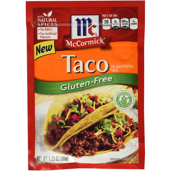 McCormick Gluten Free Taco Seasoning Mix 1.25 oz (Pack of 6)