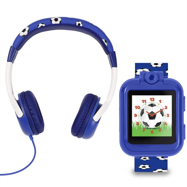 Tikkers Blue Football Interactive Kids Smart Watch & Headphone Set