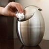 Desktop Trash Can Stainless Steel Egg Shape Mini Countertop Waste