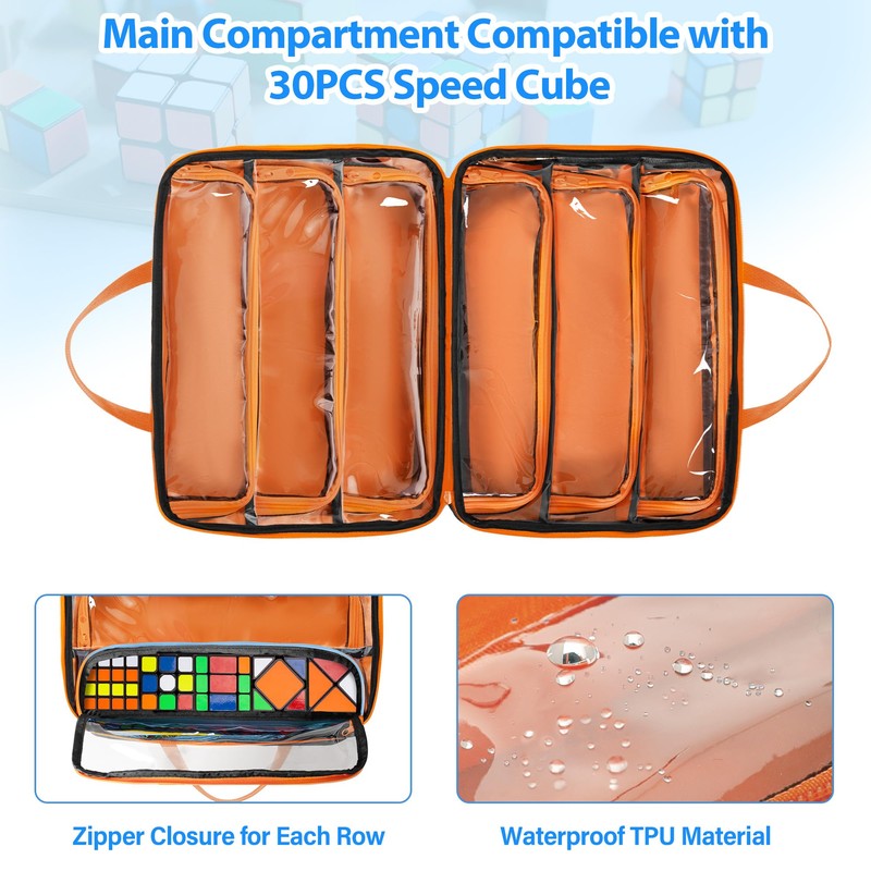CURMIO Speed Cube Carrying Case, Portable Storage Bag Compatible with