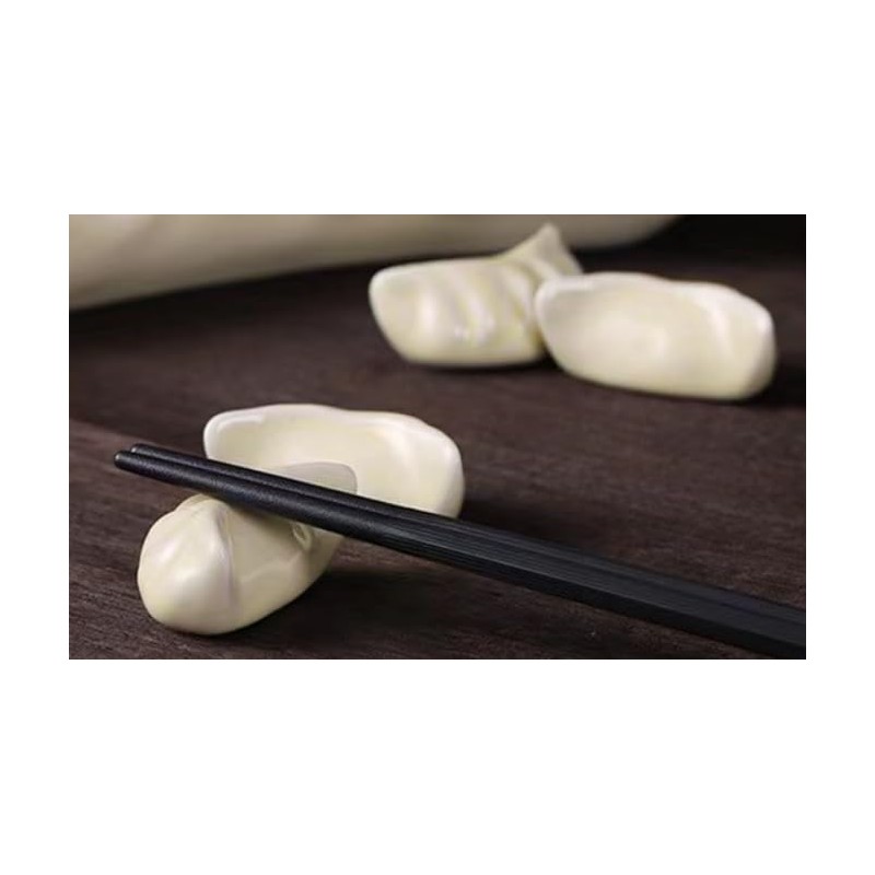 speed mao Funny Delicious Dumplings Ceramic Chopsticks Rest Caratry Set