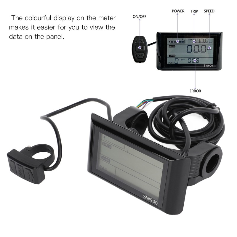 Electric Bicycle SW900 Display with 36V 48V Socket Durable Electric