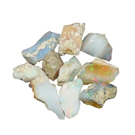 Gemkora 2pcs, 20mm+ Natural Ethiopian Raw Opal Stones, Loose Gemstone And Crystals, Wholesale Lot, Fire Play Rock, Rough Crystals, Jewelry Making Supplies, DIY & Crafts, Tumbling
