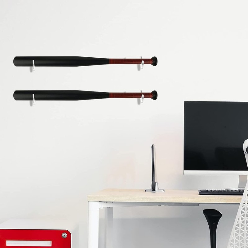 2 Pair Baseball Bat Wall Mount, Acrylic Horizontal Baseball Bat