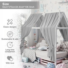 HOTUT Extra Wide Princess Bed Canopy, 2pcs Large Children Bed Canopy, 100% Cotton Girls Mosquito Net, Kids Princess Play Tents Nursery Room Decoration for Baby, for Women Bedroom Decorations