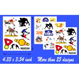 ATSMOICY 200 Pieces Wrestling Temporary Tattoos Stickers - Wrestling Match Themed Birthday Grapple game Baby Party Favors Decorations Goodie Bag Tattoo