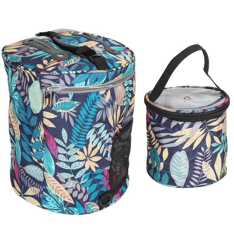 2Pcs Storage Bag 600D Oxford Cloth Printing MultiPocket Hand Strap