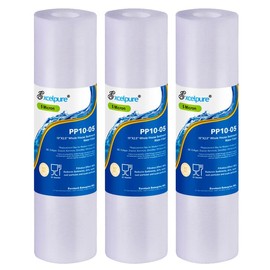 EXCELPURE 5 Micron 10" x 2.5" Whole House Sediment Home Water Filter Cartridge Replacement for Any 10 inch RO Unit, Culligan P5, Aqua-Pure AP110, Dupont WFPFC5002, CFS110, WHKF-GD05, PP10-05, 3PACK