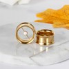 Cooear Ear Tunnel Gauge Piercing Silver Opal Centre Stainless Steel
