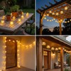 TWINKVILLA Solar Rattan String Lights Outdoor, 16FT 16 LED Half-Globe