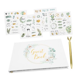 TEHAUX 1 Set Elegant Wedding Guest Book with Foil Accents Decorative Sign Book for Bridal Shower Keepsake for Wedding Party Memories for Guest Signatures and Wishes