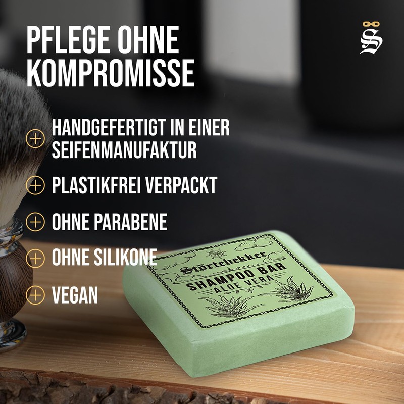 Störtebekker Premium Shampoo Bar Aloe Vera - Solid Shampoo Men