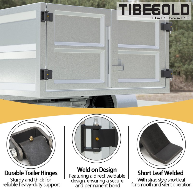 TIBEGOLD Weld on Trailer Hinges, Heavy Duty Dump Trailer Gate