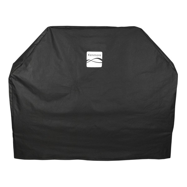 Kenmore PA-20281 BBQ Grill Cover, Heavy Duty Weatherproof Fabric for Outdoor Patio Backyard, Fits Grills up to 56" Width, Black