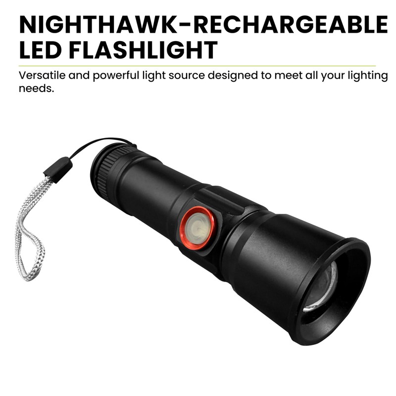 Power By GoGreen Nighthawk LED Flashlight – 700 Lumens, Rechargeable