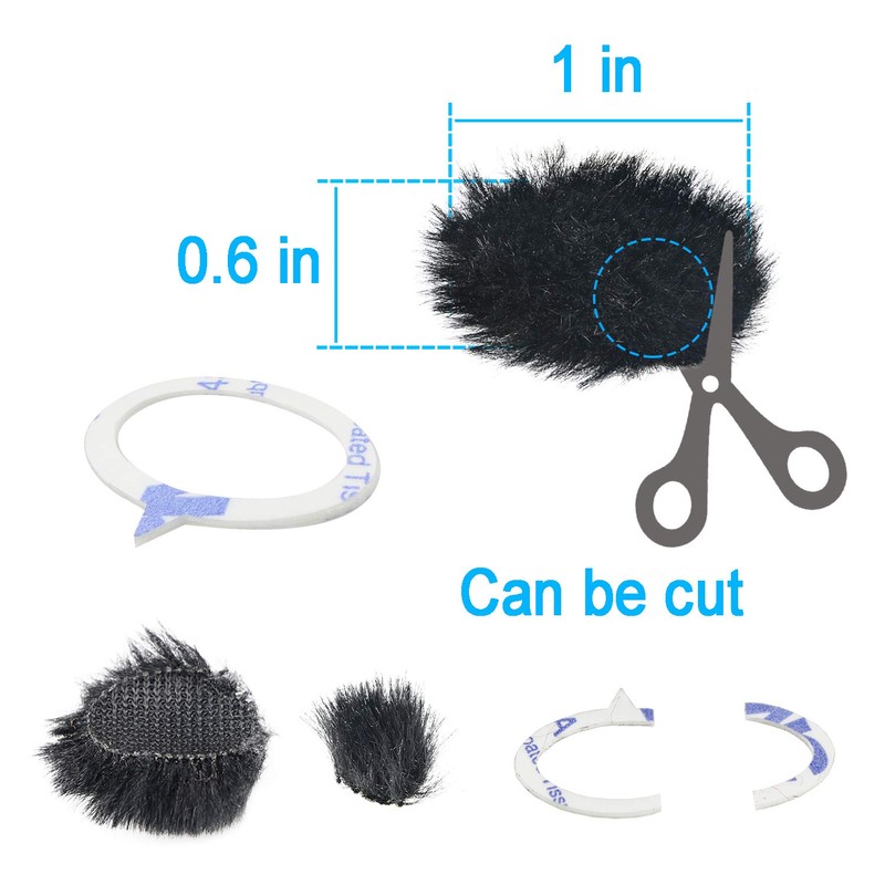 YOUSHARES Camera Mic Windscreen, 8 Pieces Fur Wind Muff Wind