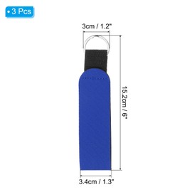 PATIKIL Floating Neoprene Keychain, 3 Pcs Waterproof Buoyant Key Ring Sublimation Float Keychain for Outdoor Water Sports, Dark Blue