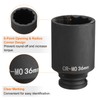 sourcing map 12-Point Deep Impact Socket 1/2 Inch Drive 36mm