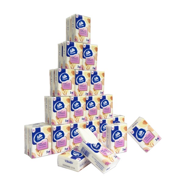 Vinda 3-Ply Ultra Care Mini Pocket Tissues, Travel Size -