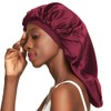 Awefeel Large Braids Satin Bonnet Jumbo Sleep Cap Red