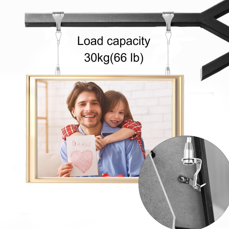 12 Pack Sturdy Picture Rail Hanging System, 6.5ft (2 m)