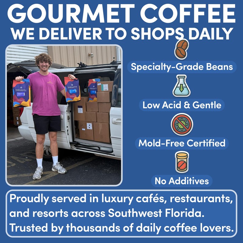 Sarasota Coffee Whole Bean Espresso | Dark Roast Gourmet Coffee
