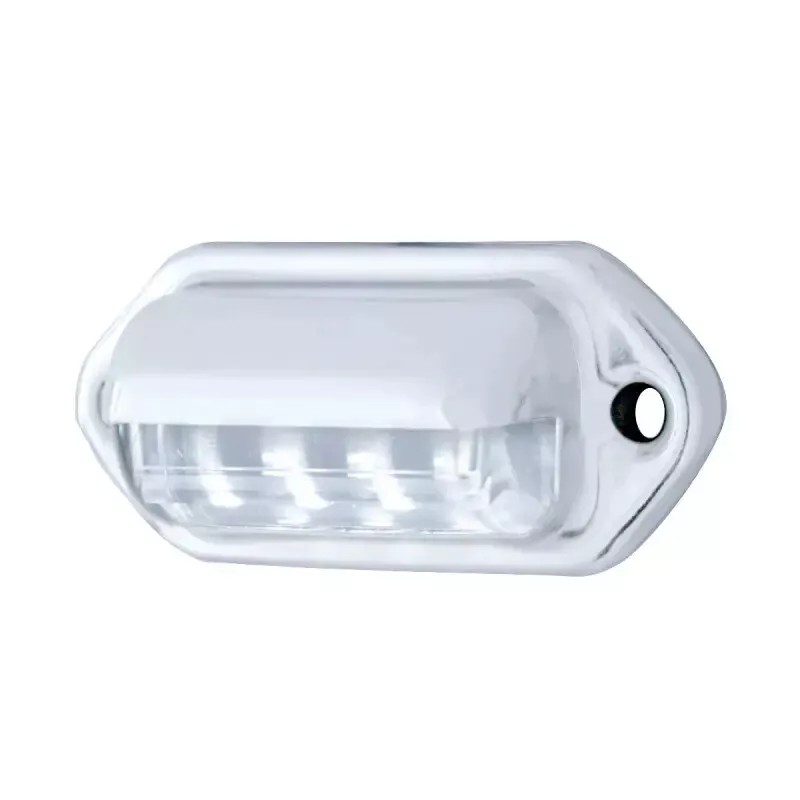GCC 2.5" Front Rear Rectangular 4 White LED Chrome License