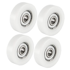 sourcing map Set of 4 idle bearing disc, sliding conveyor wheel, threaded rod, 6 x 30 x 9 mm, white, DE DE