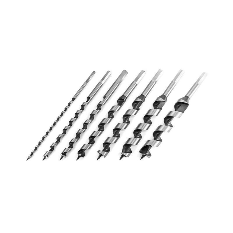 QWORK Auger Drill Bit Set, 7 Piece Set 9" Auger