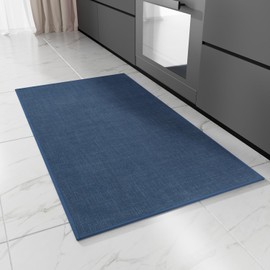 Hargiis Kitchen Rug, Rubber Non Slip Kitchen Rugs Washable, Absorbent Runner Mat for Floor, Machine Washable Standing Mats for in Front of Sink, Door, Laundry, Entryway, Hallway (Navy Blue, 36" × 24")