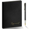 Engrowtic Black Wedding Officiant Book with Black Ink Pen 5.25