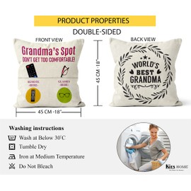 Kies CROWNLY CRYSTAL® (Double-Sided) Grandma Gifts for Grandma with Pockets Cushion Cover 18x18 Inc Grandma Gifts from Grandchildren Grandma Birthday Gifts Great Grandma Gifts Mothers Day Funny Gifts