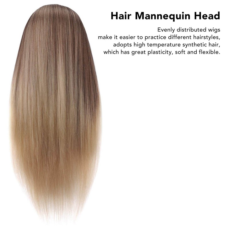 Blonde Gray Gradient Wig Hair Mannequin Head Hairdressing Styling Training