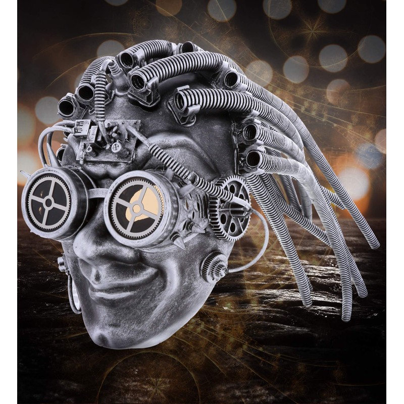 Attitude Studio Steampunk Smiling Joker Full Mask Goggles Costume -