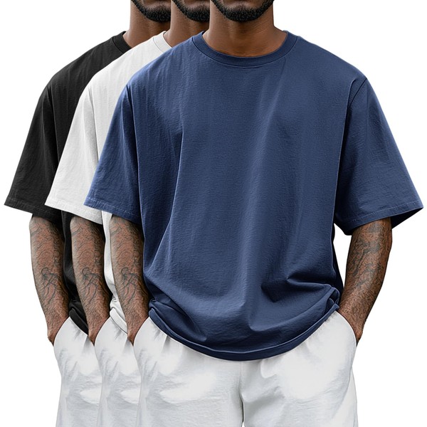 Riyiper 3 Pack Men's Big and Tall Shirts Half Sleeve