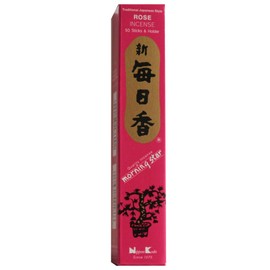 Rose Morning Star Quality Japanese Incense by Nippon Kodo - 50 Sticks + Holder