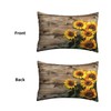 DXTKWL Pillow Case Queen Size Retro Wooden Sunflower Breathable Pillow