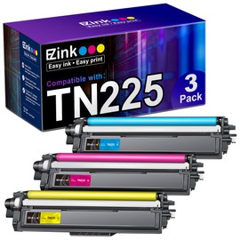 E-Z Ink TN225 Toner Cartridge Replacement for Brother TN225 Toner Cartridges TN 225 TN-225 TN225 Work for HL-3140CW HL-3170CDW MFC-9330CDW MFC-9340CDW MFC-9130CW 3 Pack (Cyan, Magenta, Yellow)